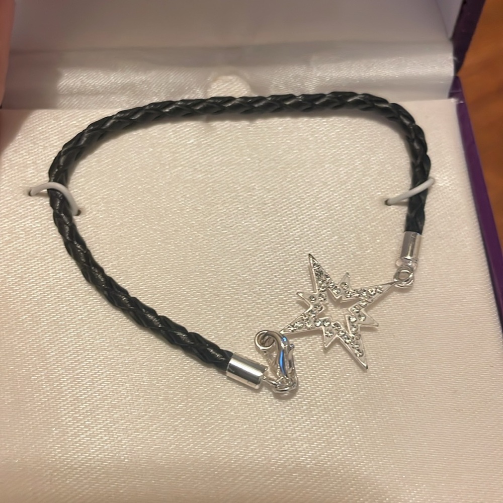 NWOT Sterling Silver and genuine leather bracelet